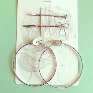 Earrings and hair clip set